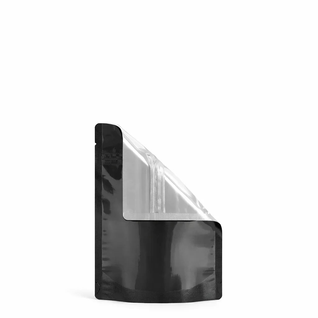 3.5g Glossy Black Vista Tamper Evident Mylar Bags | 3.62in x 5in | 1000 Count