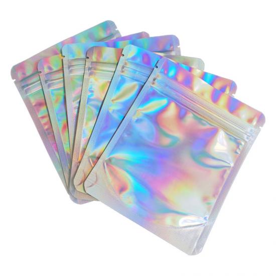 3.5g Stock Stand Up Laser Mylar Bag with Child Proof Zipper