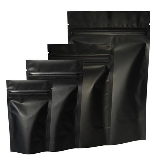 Matt Black Stand Up Ziplock Pouch Bag 3.5 Grams Weed Packaging Mylar Foil Bags