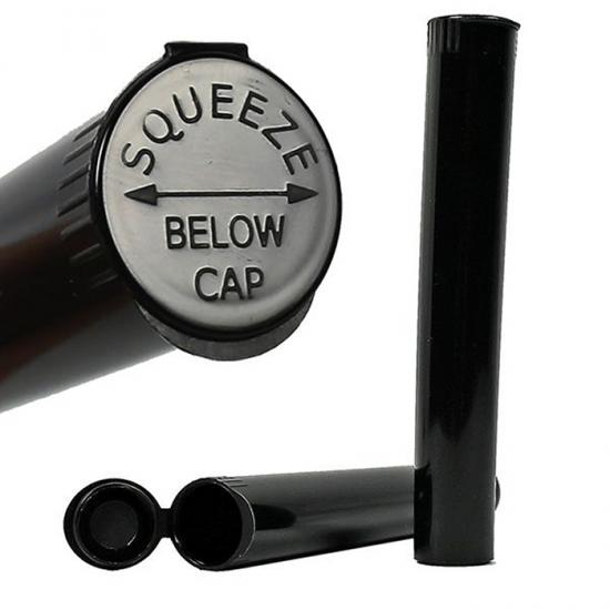 King size Child Resistant Opaque Black Pre Roll Tubes