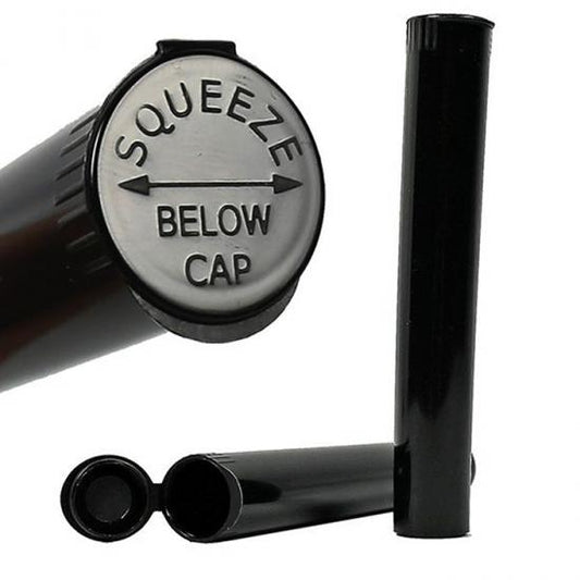 King size Child Resistant Opaque Black Pre Roll Tubes