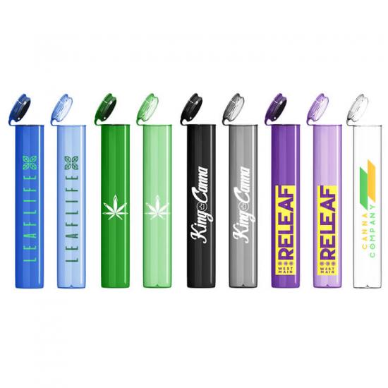 Custom Pre 116mm 120mm Child Resistant Proof Roll Pop Top Plastic Tubes Packaging Containers