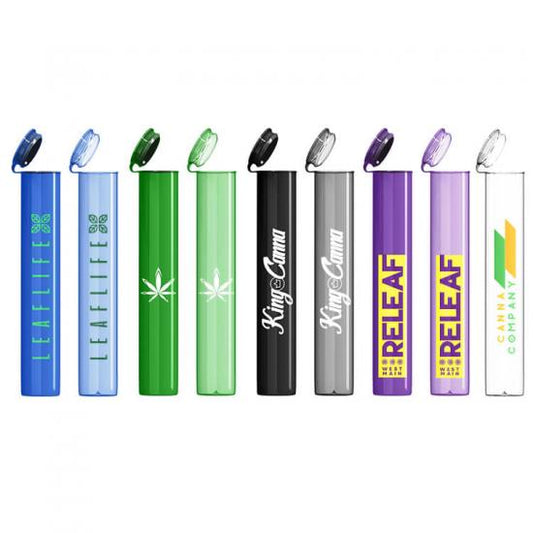 Custom Pre 116mm 120mm Child Resistant Proof Roll Pop Top Plastic Tubes Packaging Containers