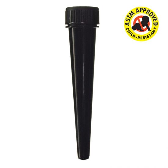 Black Child Resistant Conical Tube 98mm