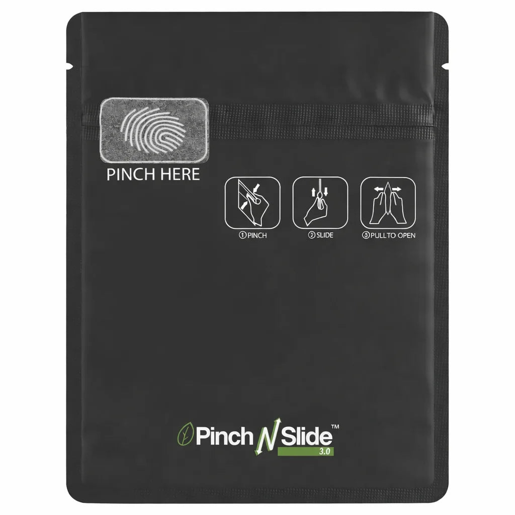 1g Matte Black Child Resistant Tamper Evident Mylar Bags | 3.4in x 4.4in | 250 Count