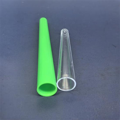 112mm Clear PS Cone Shape Tube Pre Roll Packaging Plastic Tube with Plug