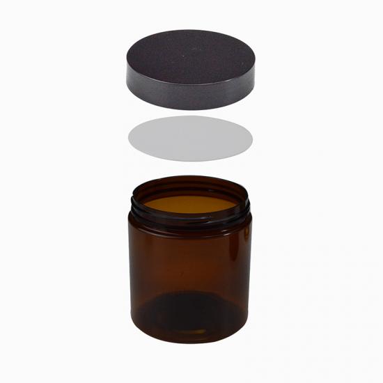 Wholesale PET Plastic Cosmetic Jar Amber Black 50ML 100ML 120ML Cream Bottle with White Black Lid