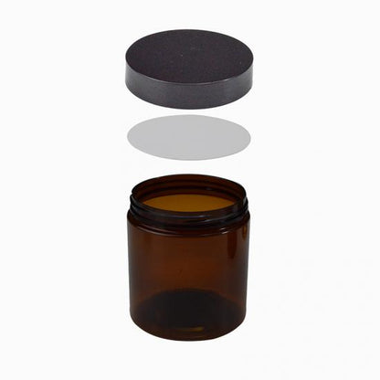 Wholesale PET Plastic Cosmetic Jar Amber Black 50ML 100ML 120ML Cream Bottle with White Black Lid