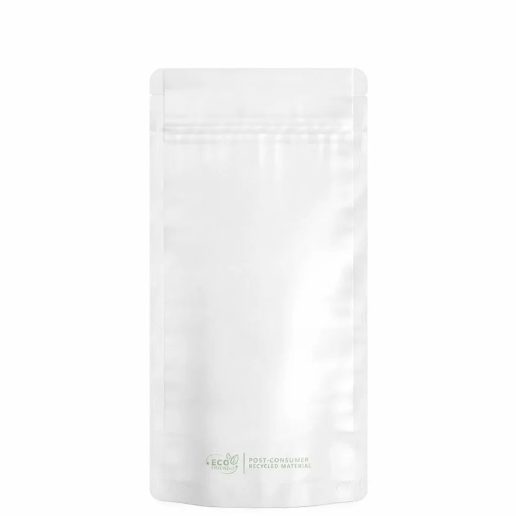 7g Matte White Tamper Evident Mylar Bags | 8.5in x 4in | 1000 Count