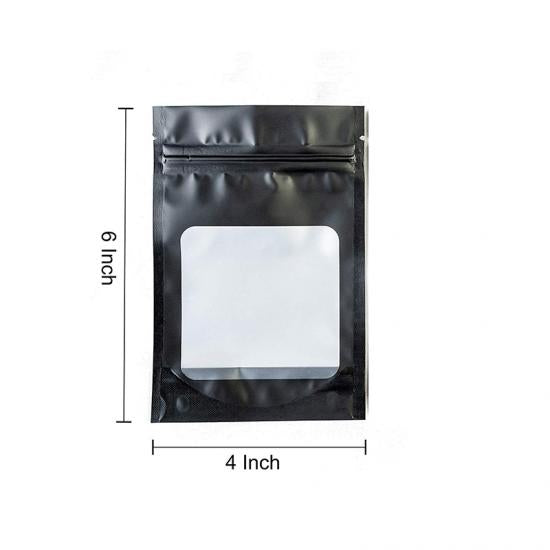 4x6 Inches Airtight Heat Resealable Smell Proof Mylar Stand up Bags With Clear Window