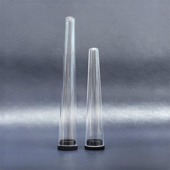 112mm Clear PS Cone Shape Tube Pre Roll Packaging Plastic Tube with Plug