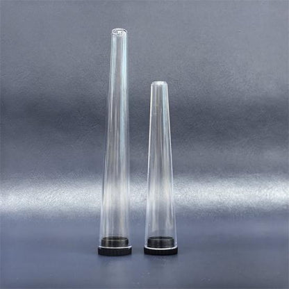 112mm Clear PS Cone Shape Tube Pre Roll Packaging Plastic Tube with Plug