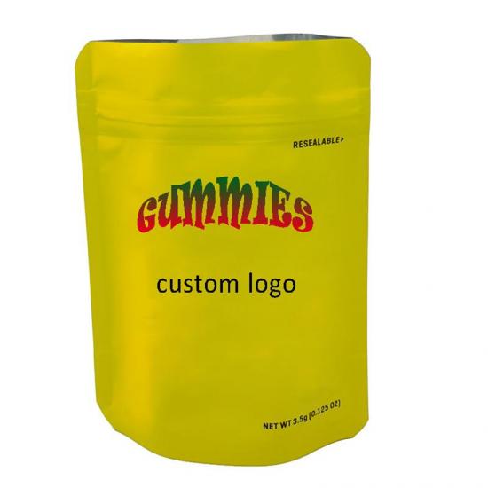 Child Proof Ziplock Mylar Pouch Stand Up Custom Printed Hemp Bag With Window