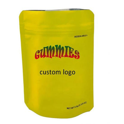 Child Proof Ziplock Mylar Pouch Stand Up Custom Printed Hemp Bag With Window
