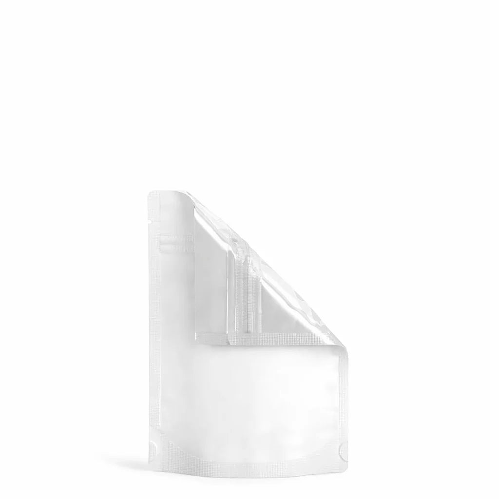 3.5g Matte White Vista Tamper Evident Mylar Bags | 3.6in x 5in | 1000 Count